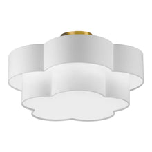 Load image into Gallery viewer, 3LT Incan 2-Tier Flush Mount, AGB, White Shade