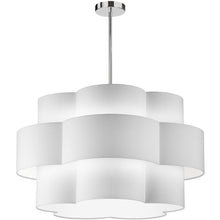 Load image into Gallery viewer, 4LT Incan 3-Tier Chandelier, PC, White Shade