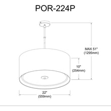 Load image into Gallery viewer, 4LT Incand Pendant, MB with WH Shade