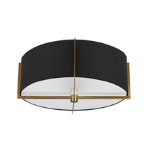 Load image into Gallery viewer, 3LT Incandescent Semi-Flush Mount, AGB, BK Shade