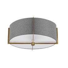 Load image into Gallery viewer, 3LT Incandescent Semi-Flush Mount, AGB, GRY Shad