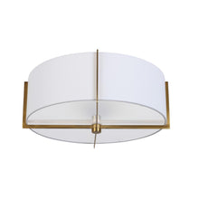Load image into Gallery viewer, 3LT Incandescent Semi-Flush Mount, AGB, WH Shade