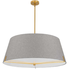 Load image into Gallery viewer, 4 LT Incandescent Pendant, AGB, GRY fabric shade
