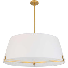 Load image into Gallery viewer, 4 LT Incandescent Pendant, AGB, WH fabric shade