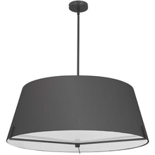 Load image into Gallery viewer, 4 LT Incandescent Pendant, MB, BK fabric shade