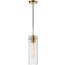 Load image into Gallery viewer, 1LT Incand Pendant, AGB, CLR Fluted Glass