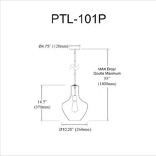 Load image into Gallery viewer, 1LT Incandescent Pendant, MB, CLR Glass