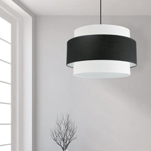 Load image into Gallery viewer, 4LT Incandescent Chandelier, MB, BK&WH Shade