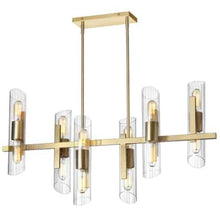 Load image into Gallery viewer, 12LT Horiz Chandelier, AGB, Clear Fluted Glass