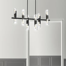 Load image into Gallery viewer, 12LT Horiz Chandelier, MB, Clear Fluted Glass