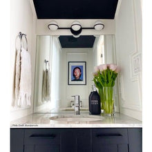 Load image into Gallery viewer, 3LT Halogen Vanity Matte Black, White Glass