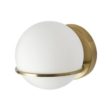 Load image into Gallery viewer, 1LT Halogen Wall Sconce, AGB with WH Opal Glass