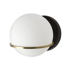 Load image into Gallery viewer, 1LT Halogen Wall Sconce, MB/AGB with WH Opal Glass