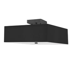 Load image into Gallery viewer, 3LT Incandescent Semi-Flush MB, Black Shade