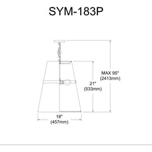 Load image into Gallery viewer, 3LT Pendant, MB, WH Shade