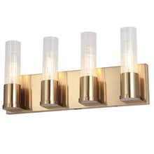 Load image into Gallery viewer, 4LT Incandescent Vanity, AGB, CLR Fluted Glass