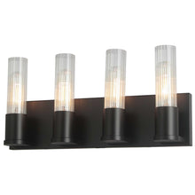 Load image into Gallery viewer, 4LT Incandescent Vanity, MB, CLR Fluted Glass