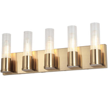 Load image into Gallery viewer, 5 LT Incandescent Vanity, AGB, CLR Fluted Glass