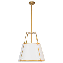 Load image into Gallery viewer, 1LT Trapezoid Pendant, GLD with WH Shade