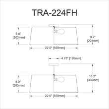 Load image into Gallery viewer, 4LT Trapezoid Flush Mount, GLD with WH Shade