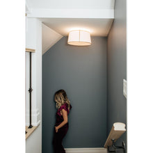 Load image into Gallery viewer, 4LT Trapezoid Flush Mount, GLD with WH Shade