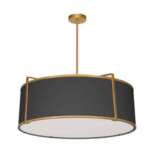Load image into Gallery viewer, 4LT Drum Pendant GLD/BK Shade,790Diff
