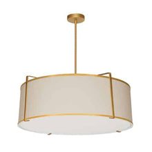 Load image into Gallery viewer, 4LT Drum Pendant GLD/CRM Shade, 790 Diff