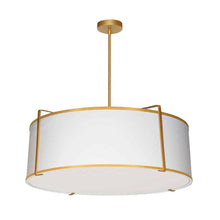 Load image into Gallery viewer, 4LT Drum Pendant Gold/ White Shade,790 Diff