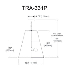 Load image into Gallery viewer, 3LT Trapezoid Pendant, GLD with WH Shade