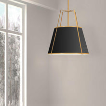 Load image into Gallery viewer, 3LT Trapezoid Pendant GLD/BK Shade,790Diff