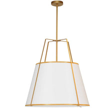 Load image into Gallery viewer, 3LT Trapezoid Pendant GLD/WH Shade,790Diff