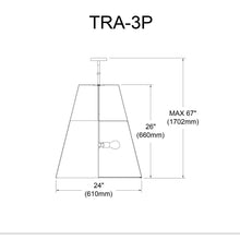Load image into Gallery viewer, 3LT Trapezoid Pendant GLD/WH Shade,790Diff