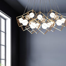 Load image into Gallery viewer, 16LT Halogen Pendant, GLD with WH Glass