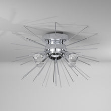 Load image into Gallery viewer, 4LT Flush Mount, Silver & Polished Chrome Finish