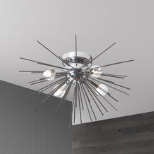 Load image into Gallery viewer, 4LT Flush Mount, Silver & Polished Chrome Finish