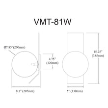 Load image into Gallery viewer, 1LT Halogen Wall Sconce, AGB, Opal White Glass