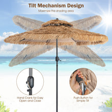 Load image into Gallery viewer, 10 Feet Hawaiian Style Thatched Tiki Patio Umbrella for Beach and Poolside