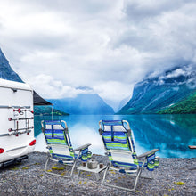 Load image into Gallery viewer, 2 Pack 5-Position Outdoor Folding Backpack Beach Table Chair Reclining Chair Set-Blue