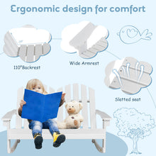 Load image into Gallery viewer, 2 Person Adirondack Rocking Chair with Slatted seat-White