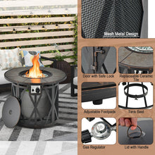 Load image into Gallery viewer, 32 Inch 30000BTU Fire Pit Table with Fire Glasses and PVC Cover