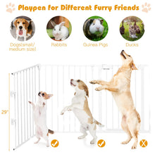 Load image into Gallery viewer, 115 Inch Length 5 Panel Adjustable Wide Fireplace Fence-White