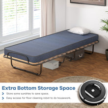 Load image into Gallery viewer, Portable Folding Bed with Foam Mattress and Sturdy Metal Frame Made in Italy-Navy