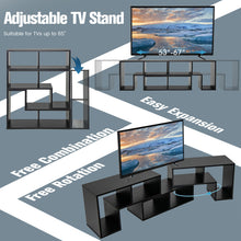 Load image into Gallery viewer, 3 Pieces Console TV Stand for TVs up to 65 Inch with Shelves-Black