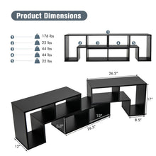 Load image into Gallery viewer, 3 Pieces Console TV Stand for TVs up to 65 Inch with Shelves-Black