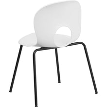 Load image into Gallery viewer, 770 lb. Capacity Designer White Plastic Stack Chair with Black Frame