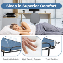 Load image into Gallery viewer, Portable Folding Bed with Foam Mattress and Sturdy Metal Frame Made in Italy-Navy