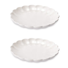 Load image into Gallery viewer, White Scalloped Stoneware Dinner Plate (Set of 2)