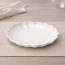 Load image into Gallery viewer, White Scalloped Stoneware Dinner Plate (Set of 2)