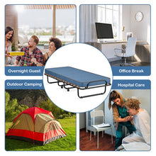 Load image into Gallery viewer, Portable Folding Bed with Foam Mattress and Sturdy Metal Frame Made in Italy-Navy