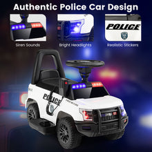 Load image into Gallery viewer, 6V Kids Ride On Police Car with Real Megaphone and Siren Flashing Lights-White